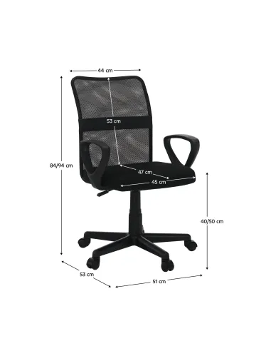 Fotoliu REMO 3 NEW birou, 51x84-94x53 cm, Plasă și Plastic | MobilaOK