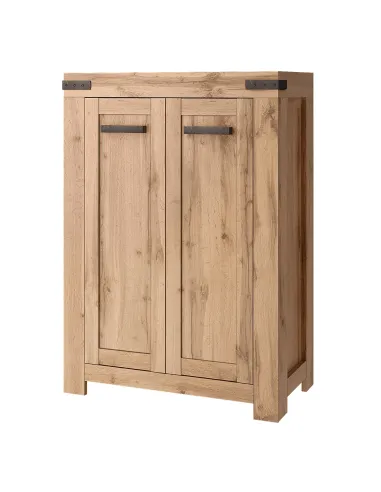 Comodă 2D/80, dormitor/hol, 80x40x112 cm, PAL melaminat stejar wotan | MobilaOK