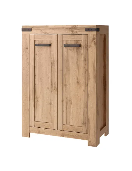 Comodă 2D/80, dormitor/hol, 80x40x112 cm, PAL melaminat stejar wotan | MobilaOK