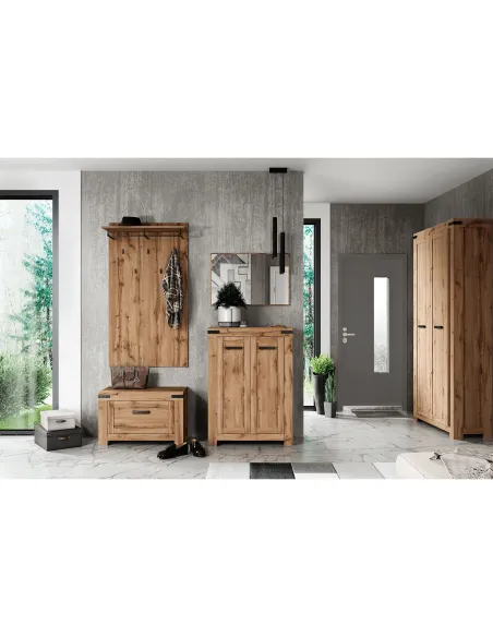 Panou suspendat MORATIZ, hol/dormitor/birou, 80x30x146 cm, PAL melaminat stejar wotan | MobilaOK