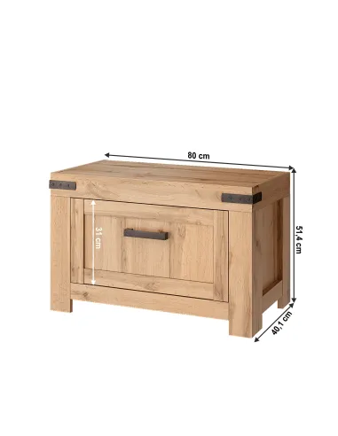 Raft pantofi KONDELA, hol/dressing, 80x40x51 cm, PAL/MDF, stejar wotan | MobilaOK
