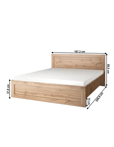 Pat, MORATIZ, dormitor, 160x200, PAL stejar wotan | MobilaOK