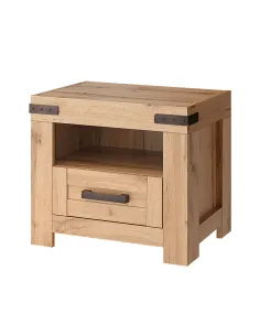 Noptieră MORATIZ 1S, dormitor, 57.8x40.1x51 cm, PAL/MDF, stejar wotan | MobilaOK
