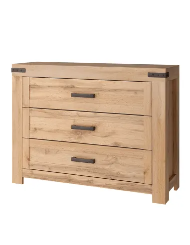 Comodă 3S, dormitor/hol, 112.6x40.1x84 cm, PAL/MDF | MobilaOK