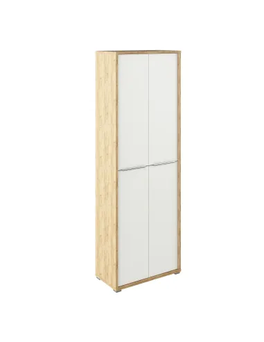 Dulap RIOMA, dulap înalt hol/dormitor, 75x38x217.8 cm, PAL melaminat stejar artizan/alb | MobilaOK