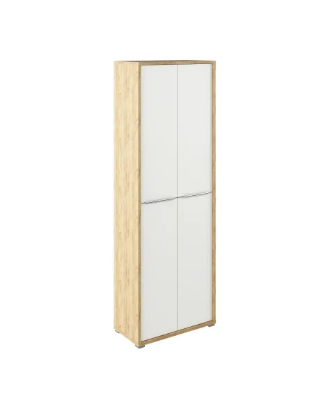 Dulap RIOMA, dulap înalt hol/dormitor, 75x38x217.8 cm, PAL melaminat stejar artizan/alb | MobilaOK