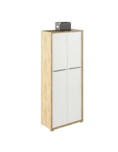 Dulap RIOMA, dormitor/hol/living, 75x38x182.6 cm, PAL melaminat stejar artizan/alb | MobilaOK
