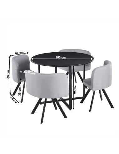 Set Dining BEVAN NEW, sufragerie, 100x73 cm, MDF și metal | MobilaOK