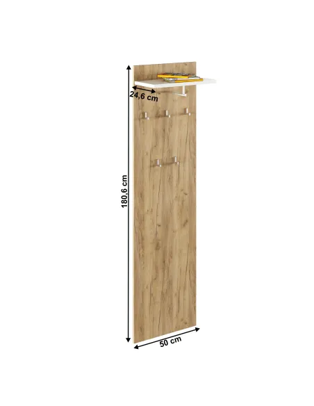 Cuier RIOMA TYP 19 pentru hol, 50x24.6x180.6 cm, PAL laminat | MobilaOK
