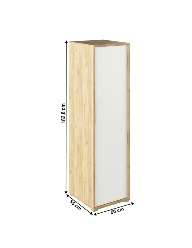 Dulap, RIOMA TYP 20, dormitor/hol, 50x55x182.6 cm, PAL melaminat stejar artizan/alb | MobilaOK
