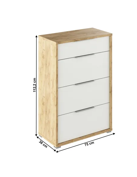 Comodă RIOMA TYP 22 pentru dormitor/hol, 75x38x112 cm, PAL melaminat | MobilaOK