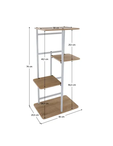 Suport de flori LEDOR, living/hol/balcon, 36x23.5x74 cm, PAL/ metal | MobilaOK