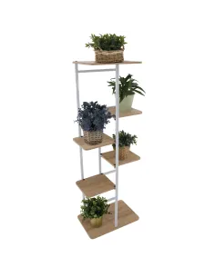 Suport de flori, LEDOR TIP 2, living/dormitor/balcon, 36x23.5x106 cm, PAL alb/stejar sonoma | MobilaOK