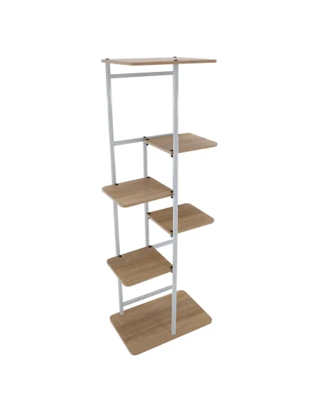 Suport de flori, LEDOR TIP 2, living/dormitor/balcon, 36x23.5x106 cm, PAL alb/stejar sonoma | MobilaOK