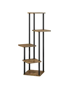 Suport de flori ADITE, living/dormitor/birou, 30x30x106.5 cm, Metal/Lemn rustic | MobilaOK 2