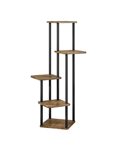 Suport de flori ADITE, living/dormitor/birou, 30x30x106.5 cm, Metal/Lemn rustic | MobilaOK