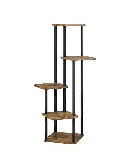 Suport de flori ADITE, living/dormitor/birou, 30x30x106.5 cm, Metal/Lemn rustic | MobilaOK
