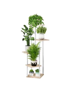 Suport de flori ADITE, living/hol/balcon, 30x30x106.5 cm, Metal/Lemn | MobilaOK