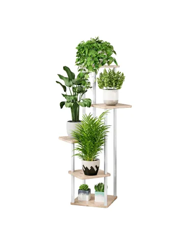 Suport de flori ADITE, living/hol/balcon, 30x30x106.5 cm, Metal/Lemn | MobilaOK