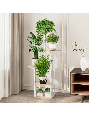 Suport de flori ADITE, living/hol/balcon, 30x30x106.5 cm, Metal/Lemn | MobilaOK