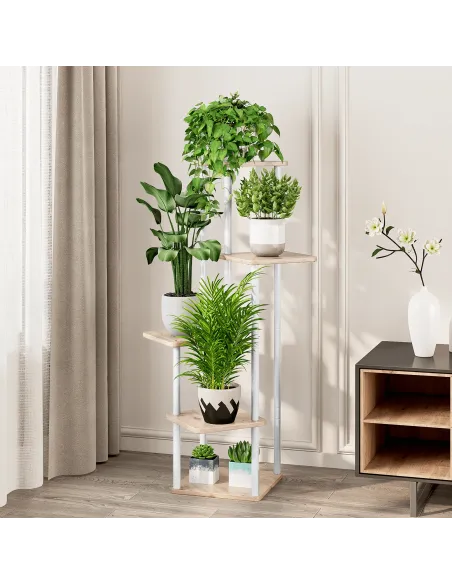Suport de flori ADITE, living/hol/balcon, 30x30x106.5 cm, Metal/Lemn | MobilaOK