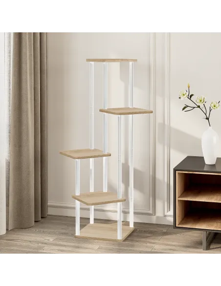 Suport de flori ADITE, living/hol/balcon, 30x30x106.5 cm, Metal/Lemn | MobilaOK