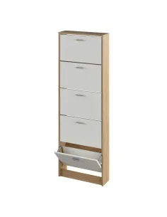 Dulap pantofi, 5 rafturi, stejar sonoma/ alb, MOBI 15 | MobilaOK 2
