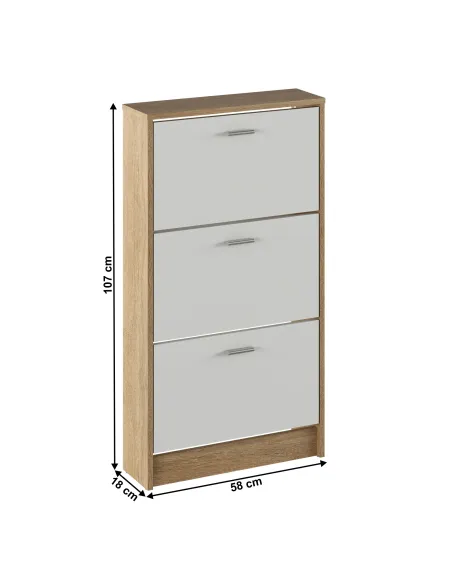 Dulap pantofi, KONDELA, hol/dormitor, 58x18x107 cm, PAL melaminat | MobilaOK