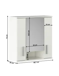 Dulap suspendat LESSY NEW 01 pentru hol/dormitor/baie, 68.7x26x72 cm, PAL melaminat | MobilaOK 2