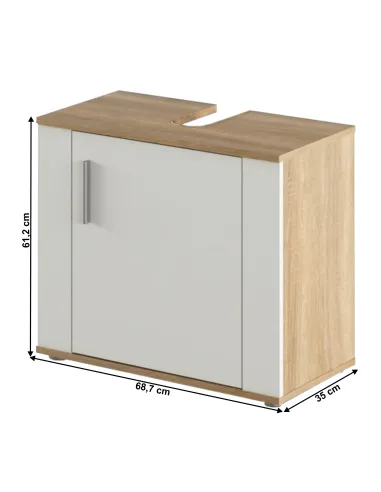 Dulap baie, LESSY NEW 02, sub chiuvetă, 68.7x35x61.2 cm, PAL melaminat | MobilaOK