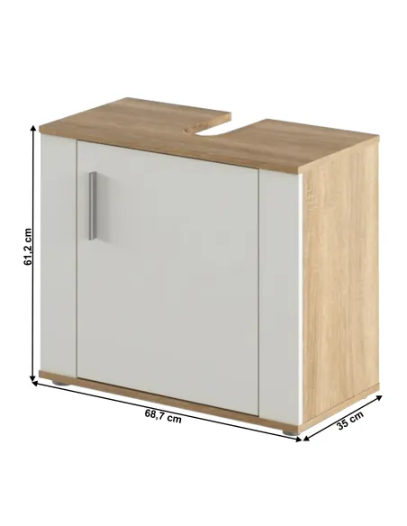 Dulap baie, LESSY NEW 02, sub chiuvetă, 68.7x35x61.2 cm, PAL melaminat | MobilaOK