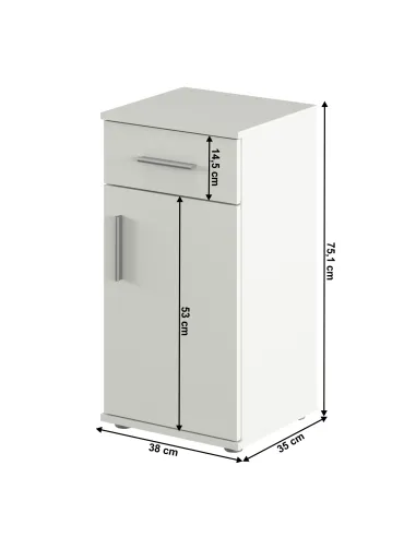 Dulap inferior, LESSY NEW 03, baie/hol, 38x35x75.1 cm, PAL melaminat | MobilaOK