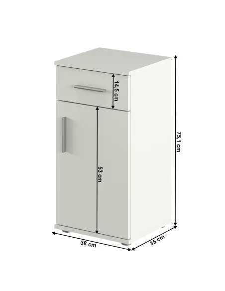 Dulap inferior, LESSY NEW 03, baie/hol, 38x35x75.1 cm, PAL melaminat | MobilaOK