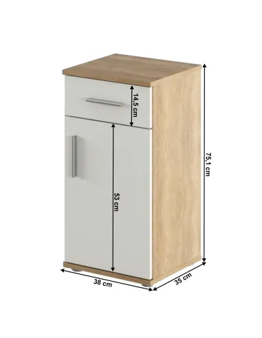 Dulap de bază LESSY NEW 03 pentru hol/dormitor, 38x35x75.1 cm, PAL melaminat | MobilaOK