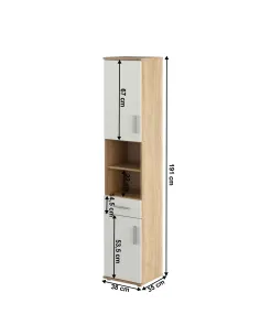 Dulap înalt LESSY NEW 05 pentru hol/dormitor, 38x35x191 cm, PAL melaminat | MobilaOK 2