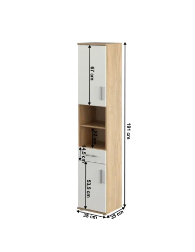 Dulap înalt LESSY NEW 05 pentru hol/dormitor, 38x35x191 cm, PAL melaminat | MobilaOK