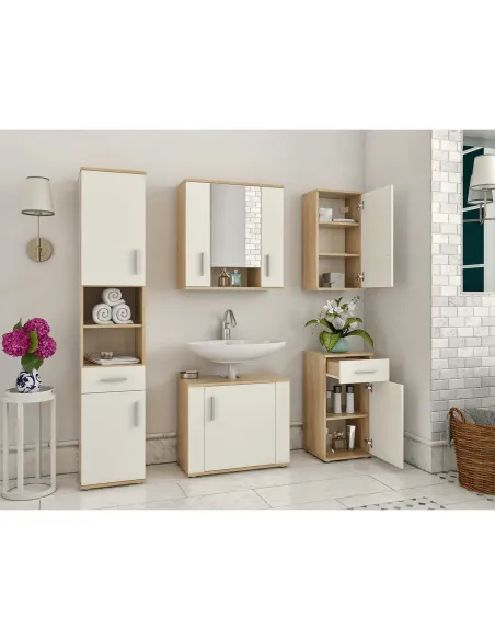 Dulap înalt LESSY NEW 05 pentru hol/dormitor, 38x35x191 cm, PAL melaminat | MobilaOK