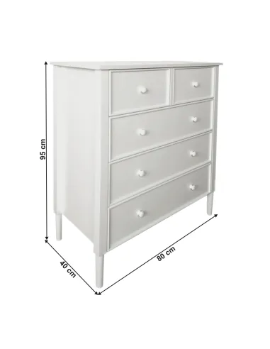 Comodă TEANA, dormitor/hol/living, 80x40x95 cm, MDF, mânere lemn | MobilaOK