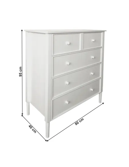 Comodă TEANA, dormitor/hol/living, 80x40x95 cm, MDF, mânere lemn | MobilaOK