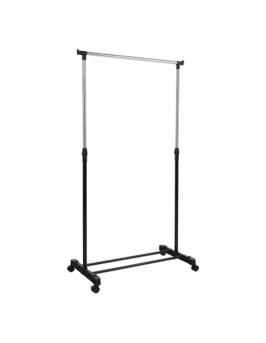 Cuier Mobil, DOLFO NEW, hol/dormitor/dressing, 75.5x43x92-159 cm, metal/plastic negru | MobilaOK