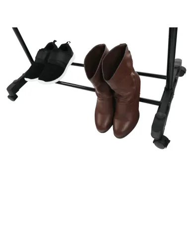 Cuier Mobil, DOLFO NEW, hol/dormitor/dressing, 75.5x43x92-159 cm, metal/plastic negru | MobilaOK