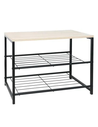 Suport pentru pantofi TADEO, hol/dormitor, 60x30x44 cm, metal și lemn | MobilaOK