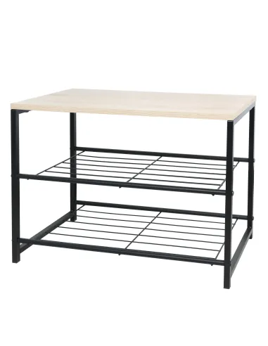 Suport pentru pantofi TADEO, hol/dormitor, 60x30x44 cm, metal și lemn | MobilaOK