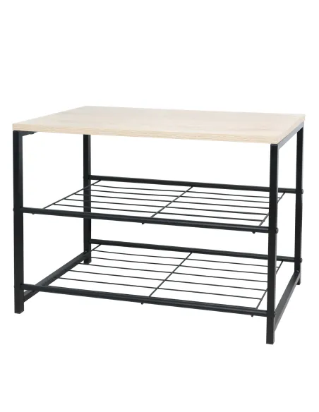 Suport pentru pantofi TADEO, hol/dormitor, 60x30x44 cm, metal și lemn | MobilaOK
