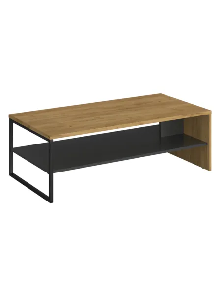 Măsuță de cafea SANTANA 120, living, 120x60x39.4 cm, PAL laminat stejar/antracit | MobilaOK