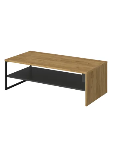 Măsuță de cafea SANTANA 120, living, 120x60x39.4 cm, PAL laminat stejar/antracit | MobilaOK