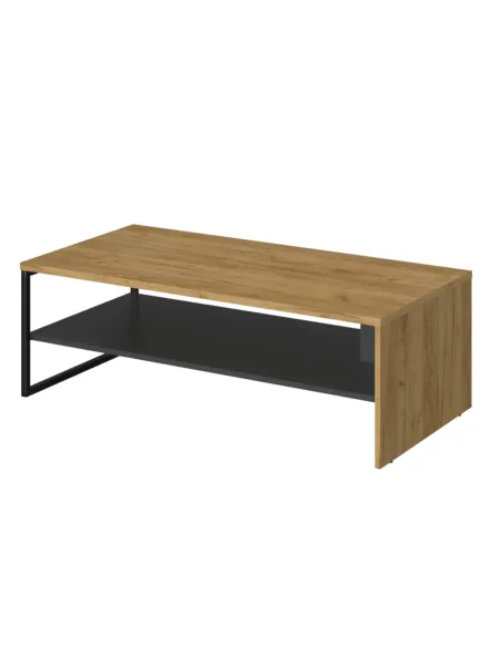 Măsuță de cafea SANTANA 120, living, 120x60x39.4 cm, PAL laminat stejar/antracit | MobilaOK