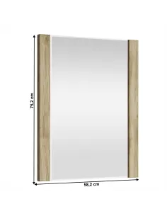 Oglindă KONDELA pentru hol, dormitor 58.2x75.2 cm, PAL melaminat stejar navarra | MobilaOK 2