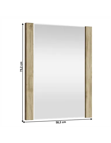 Oglindă KONDELA pentru hol, dormitor 58.2x75.2 cm, PAL melaminat stejar navarra | MobilaOK
