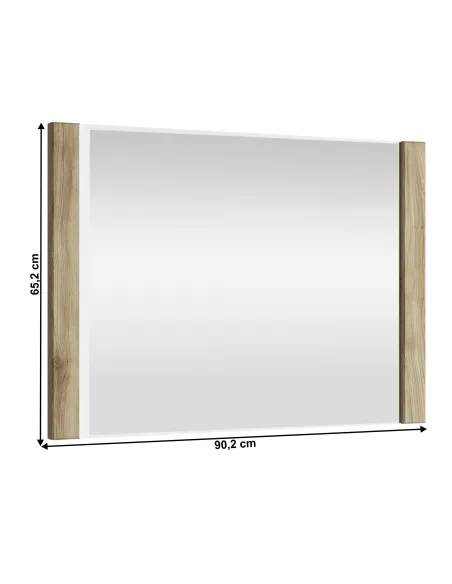 Oglindă DORSI 90, dormitor/hol/baie, 90x65 cm, PAL melaminat și sticlă | MobilaOK